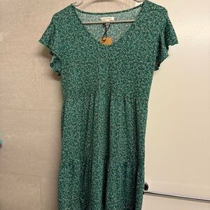 Max Studio Teal Floral Midi Dress - S